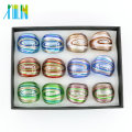 Mais novo redemoinho Lampwork ouro anéis de vidro 12pcs / box, MC1013